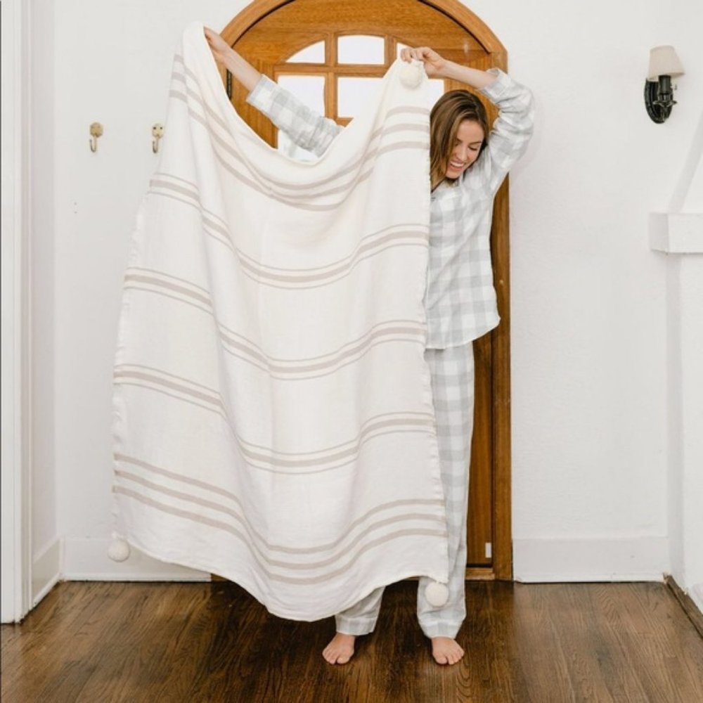 Cream Woven Throw Blanket Imani Collective